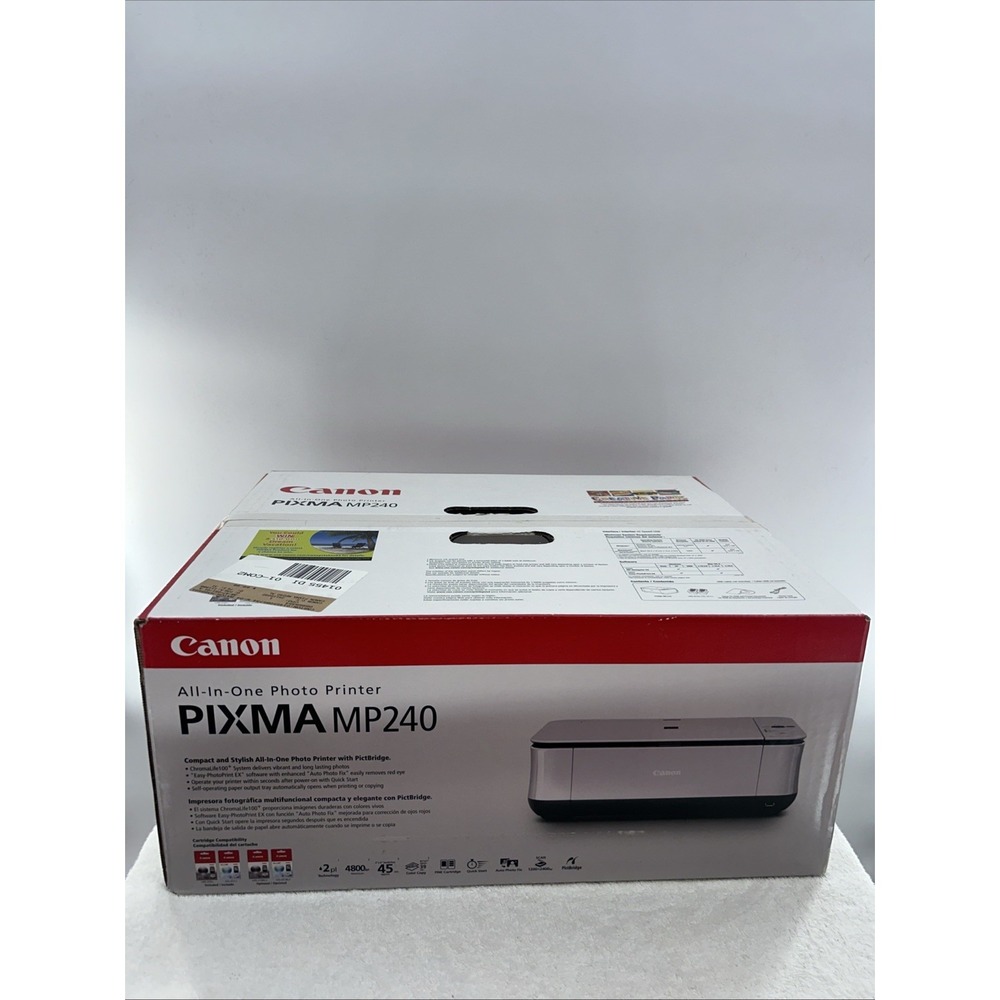 Canon PIXMA MP240  All-In-One Photo Printer New Sealed Box Never Opened